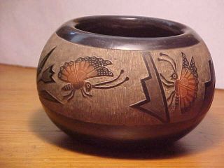 Rare Corn Moquino Santa Clara Native American Indian Pueblo Pottery Signed