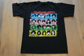 Vintage 1989 The Rolling Stones Some Girls T - Shirt Size Large Black Tee Brockum 2