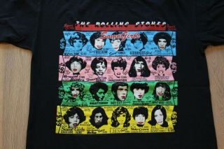 Vintage 1989 The Rolling Stones Some Girls T - Shirt Size Large Black Tee Brockum 3