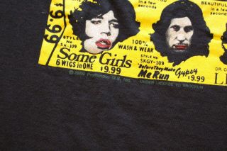 Vintage 1989 The Rolling Stones Some Girls T - Shirt Size Large Black Tee Brockum 4