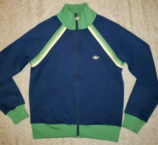 Vintage Adidas Women Track Jacket Medium.  Rare Polar Bear Logo.  Blue,  Green,  Yellow