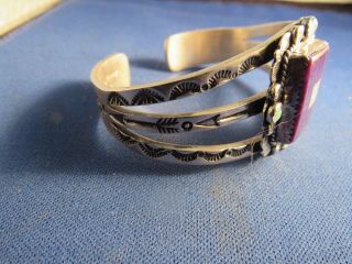 VINTAGE STERLING SILVER NATIVE AMERICAN BERNYSE CHAVEZ NAVAJO CUFF BRACELET 5