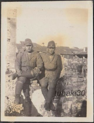 16 Japan Naval Landing Forces 1930s Photo Soldiers In Nanjing China Battlefield