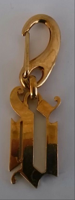 Vintage Collectible Gianni Versace Gold Tone Metal Authentic Key Chain Authentic