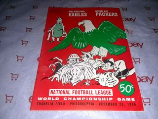 Vintage Very Rare 1960 Nfl Championship Eagles Vs Packers Program
