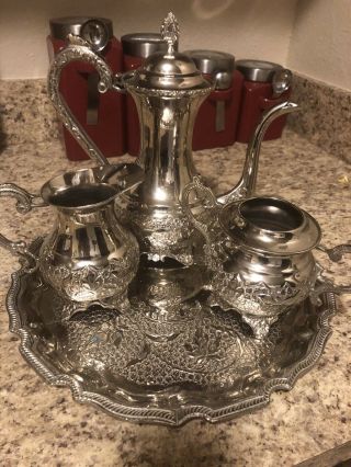 Vintage 4 Piece Sterling Silver Tea Set