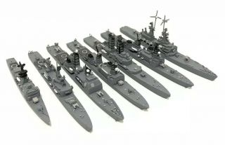 Cast Metal Model Ships 1/1200 - 1/1250 U.  S.  Battleship Virginia Fleet Painted Vtg