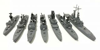 Cast Metal Model Ships 1/1200 - 1/1250 U.  S.  Battleship Virginia Fleet Painted VTG 3