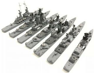 Cast Metal Model Ships 1/1200 - 1/1250 U.  S.  Battleship Virginia Fleet Painted VTG 4