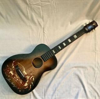 Vintage Sears Harmony Supertone Melody Ranch Gene Autry Cowboy Parlor Guitar