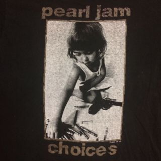 Pearl Jam " Choices " Vintage 1992 Tshirt Kids Prefer Crayons To Guns