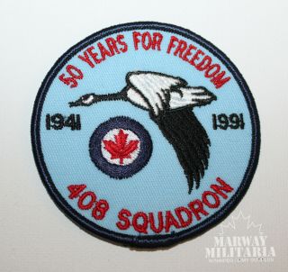 Caf Rcaf Airforce 408 Squadron (50 Years For Freedom) Jacket Crest/patch (17872)