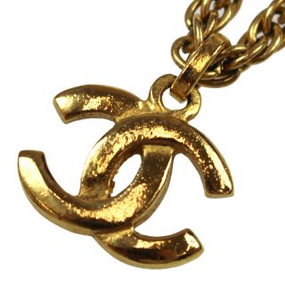 Chanel Cc Logos Chain Necklace Gold - Tone France Vintage Authentic S748 M