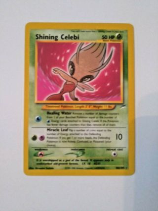 Vintage Shining Celebi Neo Destiny Holo 106 Secret Rare Pokemon Card