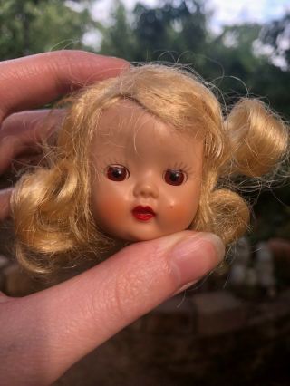 MUFFIE Story Book Nancy Ann Doll 1950s Vintage Strung Blonde No Brows Root Beer 5