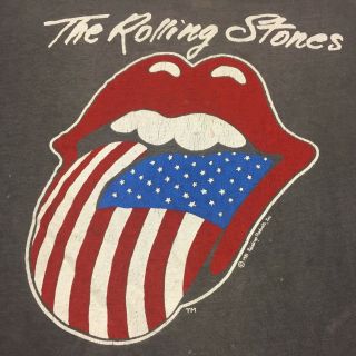 Vintage 1981 Rolling Stones Tour Concert Large T - Shirt 2 - Sided Rock Band Blues