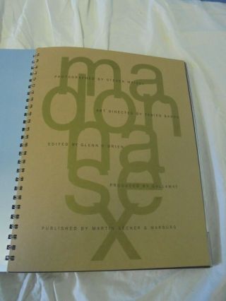 Vintage Madonna Sex Art & Photography Book w/ Metal Spiral Bound Cover Meisel 2