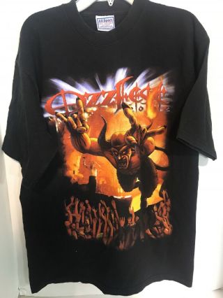 Rare Vintage Concert Tour T - Shirt 2002 Ozzy Osbourne Ozzfest Rob Zombie Medium