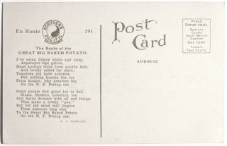 Vintage RARE Northern Pacific Great Baked Potato post card collectible 2