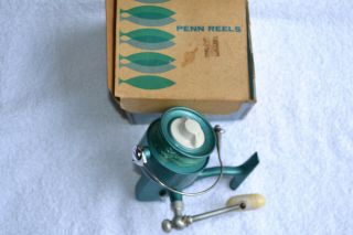 Vintage Large Penn 704 Green Spinning Reel 6