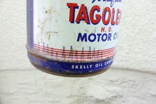 Vintage Rare 5 Gallon Skelly Fortified Tagolene Motor Oil Can Tin 3