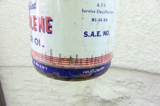 Vintage Rare 5 Gallon Skelly Fortified Tagolene Motor Oil Can Tin 4