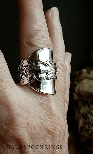 STUNNING CHUNKY SWEDISH SILVER SPOON RING CESON 1977 THE PERFECT GIFT IDEA 4