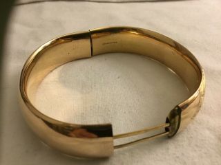 Vintage Signed 1/10 14 Kt Gold Filled Thick Bangle Bracelet 40 Grams 3