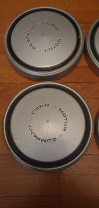 Vintage Set Of 4 Ford Motor Company Dog Dish Hubcaps 10 1/2” F100 Truck Van