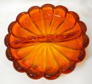 Vtg Viking Glass Mid Century Modern Orange Persimmon Lighter,  Ashtray Amberina 6