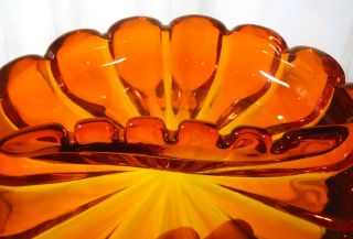 Vtg Viking Glass Mid Century Modern Orange Persimmon Lighter,  Ashtray Amberina 8