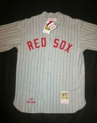 Babe Ruth Boston Red Sox Nwt Rare Vintage Gray 100 Wool Jersey Mitchell & Ness