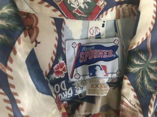 Men’s Vintage MLB Los Angeles Brooklyn Dodgers Reyn Spooner Hawaiian Shirt 3XL 2