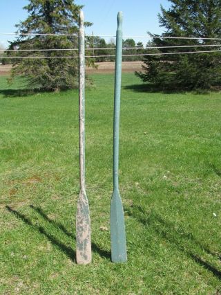Vintage Wooden Boat Oars 77 Inches