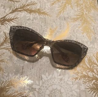 Jean Lafont “lome” Cat Eye Sunglasses - Black And Gold Leopard - Vintage Look