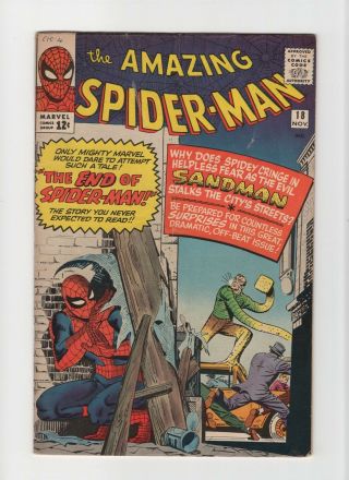 Spider - Man 18 Vintage Marvel Comic Key 1st Ned Leeds Ditko Lee 12c