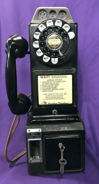 Vintage - 3 - Slot Automatic Electric Pay Telephone - Salad Fork Hook