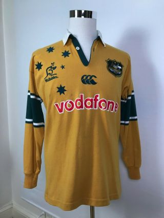 Vintage Canterbury Wallabies Australia Mens Rugby Union Long Sleeve Jersey MED 4