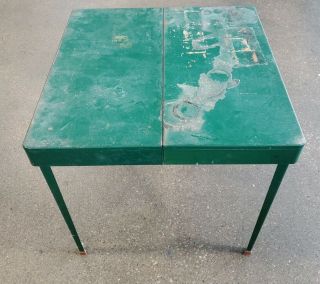 Vintage Portable Coleman Metal Camping Picnic Table Green 5