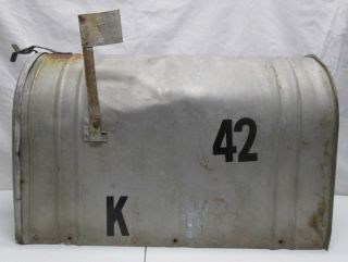 Vintage Chicago Heights Furnace Mailbox Us Mail Large Galvanized Old Rustic Farm