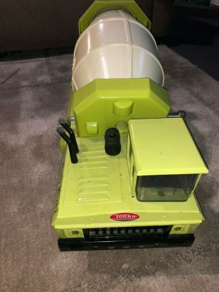 Vintage Mighty Tonka Ready Mixer Cement Truck Lime Green Metal Pressed Steel. 5