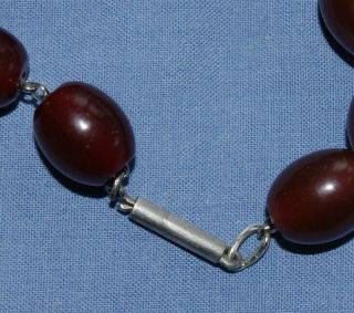 Very Fine Antique Dark Cherry Amber Bakelite Faturan Necklace for Prayer Beads 6