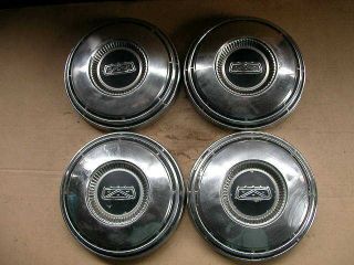 Vintage Ford Oem Stainless Steel Dog Dish Hubcaps - Set Of (4) 1968 - 69 Fairlane