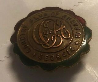 Vintage Country Club Of Augusta Georgia Enamel Pin Back
