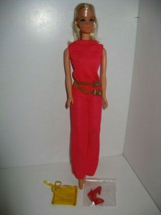 Vintage Mod Walk Lively Barbie & Red Top,  Slacks,  Double Belts,  Bag