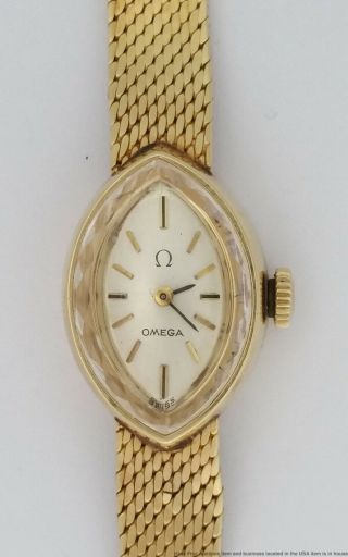 Vintage Omega 14k Gold Mid Century Ladies Watch Orig Box Papers 2