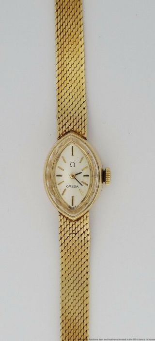 Vintage Omega 14k Gold Mid Century Ladies Watch Orig Box Papers 3