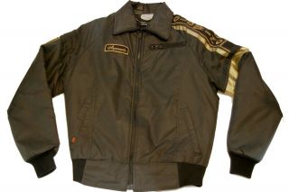 Vtg Honda Line Gold Wing Reflective Motorcycle Jacket Zip Out Liner Black Medium