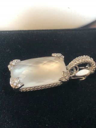 Judith Ripka Sterling Silver And White Crystal Pendant - 13.  5 Grams Total Weight