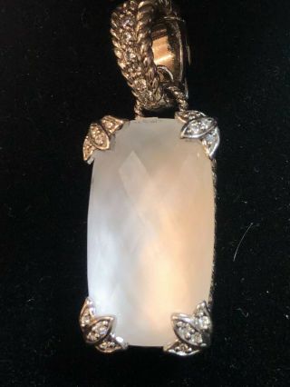 JUDITH RIPKA STERLING SILVER AND WHITE CRYSTAL PENDANT - 13.  5 GRAMS TOTAL WEIGHT 5